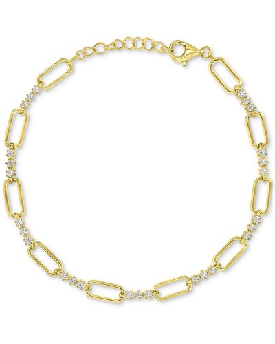 Macy's Cubic Zirconia Open Link Chain Bracelet - Metallic