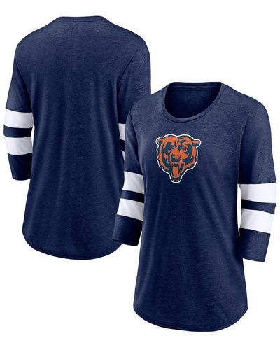 Fanatics Chicago Bears Primary Logo 3/4 Sleeve Scoop Neck T-shirt - Blue