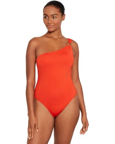 Lauren by Ralph Lauren One-shoulder Swimsuit - Red