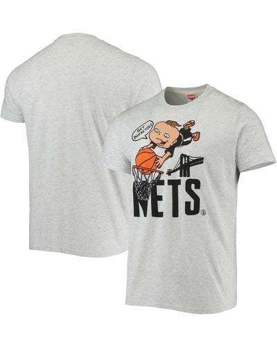 Homage Brooklyn Nets Nba X Rugrats Tri-blend T-shirt - Gray