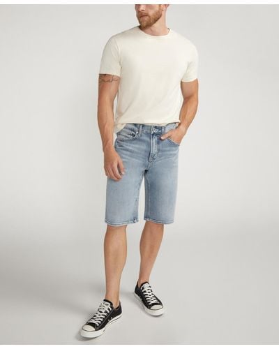 Silver Jeans Co. Gordie Relaxed Fit 13" Shorts - Blue