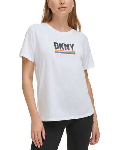 DKNY Sport Rainbow Pride Crewneck T-shirt - White