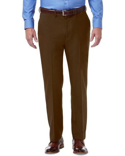 Haggar Premium Comfort Stretch Classic-fit Solid Flat Front Dress Pants - Multicolor