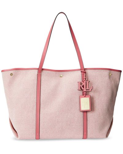 Lauren by Ralph Lauren Canvas And Leather Large Emerie Tote - Pink