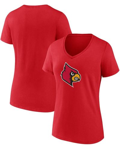 Fanatics Louisville Cardinals Evergreen Logo V-neck T-shirt - Red