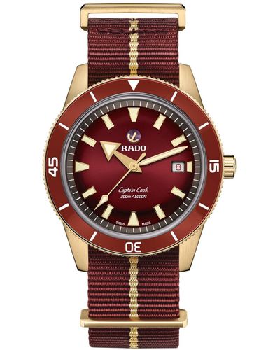 Rado Swiss Automatic Captain Cook Nato Strap Watch 42mm - Red