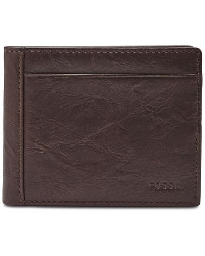 Fossil Men's Leather Neel Bifold Wallet - Brown