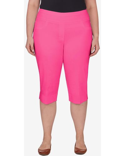 Ruby Rd. Plus Size Pull-on Tech Clam digger Capri Pants - Pink