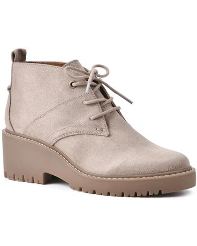 White Mountain Danny Lace Up Booties - Natural