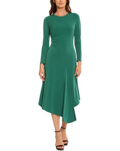 Maggy London Matte Jersey Asymmetrical Dress - Green