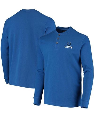 Dunbrooke Royal Indianapolis Colts Maverick Thermal Henley Long Sleeve T-shirt - Blue