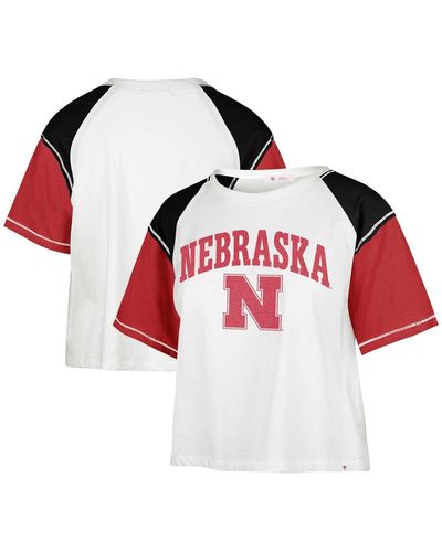 '47 Distressed Nebraska Huskers Serenity Gia Cropped T-shirt - Red