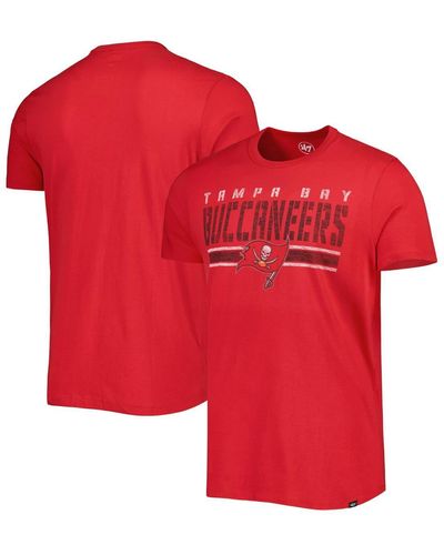 '47 Distressed Tampa Bay Buccaneers Team Stripe T-shirt - Red