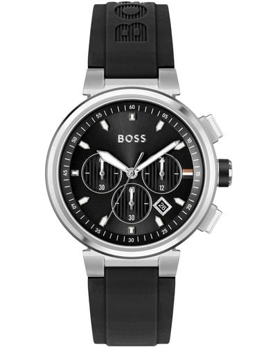 BOSS Gents One Black Silicone Strap Watch