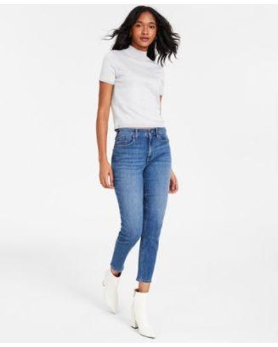 Calvin Klein Crop Top Slim Leg Jeans - Blue