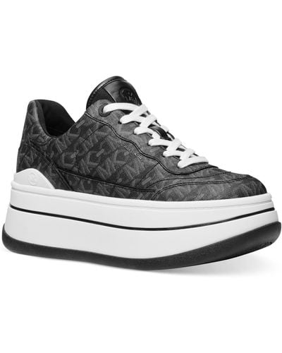 Michael Kors Michael Hayes Empire Logo Lace-up Platform Sneakers - Black