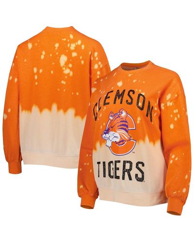 Gameday Couture Clemson Tigers Twice As Nice Faded Dip-dye Pullover Sweatshirt - Orange