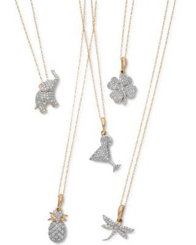 Wrapped in Love Whimsical Diamond Pendant Collection In 10k Gold Created For Macys - White