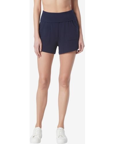 Marc New York Andrew Marc Sport Fold Over Waistband Lounge Relaxed Fit Shorts - Blue