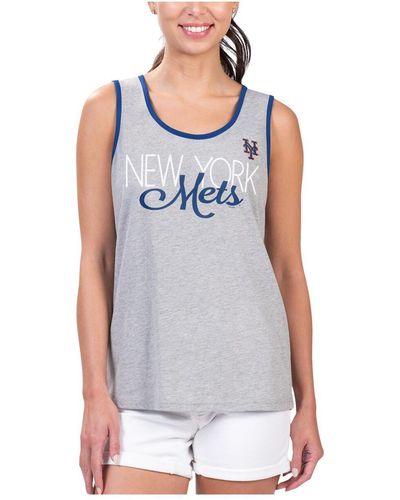 G-III 4Her by Carl Banks New York Mets Fastest Lap Tank Top - Gray