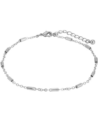 2028 Silver-tone Chain Anklet - Gray