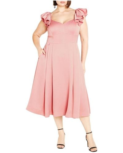 City Chic Plus Size Roselyn Dress - Pink