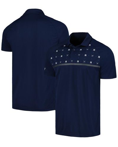 Levelwear New York Yankees Sector Batter Up Raglan Polo Shirt - Blue