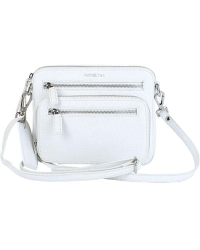 Mancini Pebbled Collection Valerie Leather Mini Crossbody Bag - White