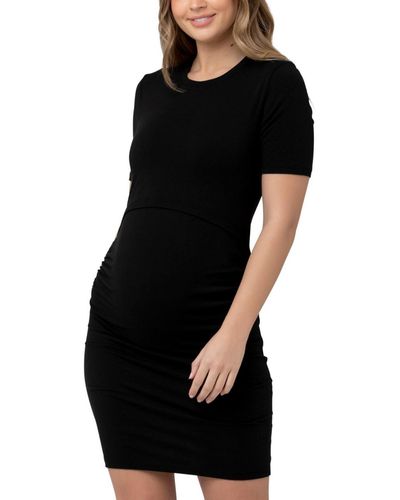Ripe Maternity Maternity Organic Nursing Short Sleeve Dress - Black