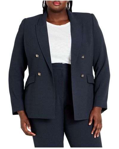 City Chic Plus Size Kiana Jacket - Blue