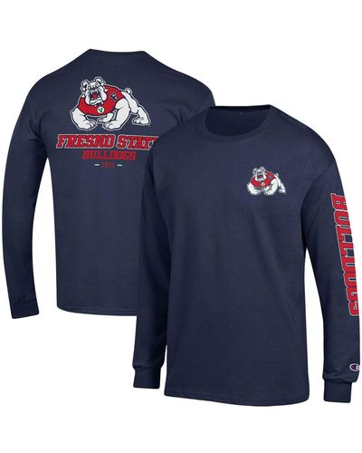 Champion Fresno State Bulldogs Team Stack Long Sleeve T-shirt - Blue