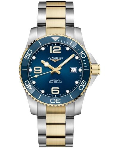 Longines Swiss Automatic Hydroconquest Two-tone Stainless Steel Bracelet Watch 41mm - Blue