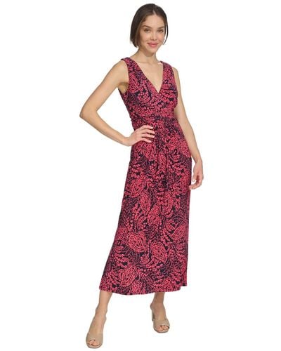 Tommy Hilfiger Printed Maxi Dress - Red