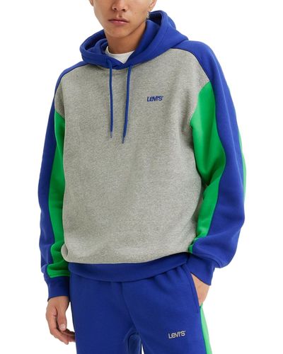 Levi's Relaxed-fit Colorblocked Logo Hoodie - Blue