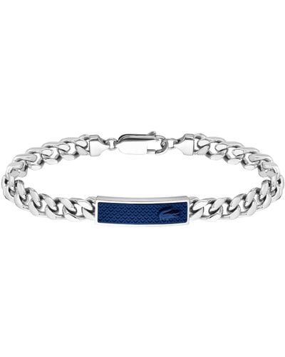 Lacoste Stainless Steel Curb Chain Bracelet - Blue