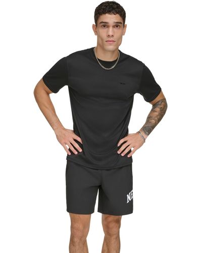 DKNY Short Sleeve Logo Core Rash Guard Performance T-shirt - Black