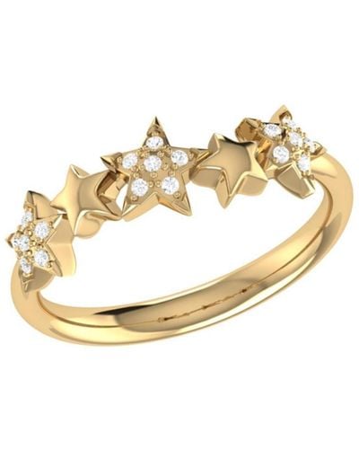 LuvMyJewelry Sparkling Starry Lane Design Sterling Silver Diamond Ring - Metallic