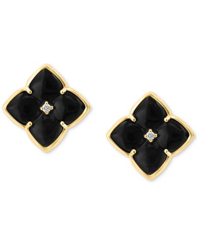 Effy Effy® Onyx & Diamond Accent Fancy Stud Earrings In 14k Gold - Black