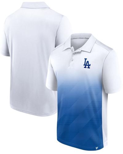 Fanatics White And Royal Los Angeles Dodgers Iconic Parameter Sublimated Polo Shirt - Blue