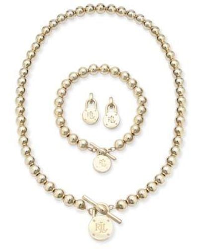 Lauren by Ralph Lauren Beaded Logo Lock Jewelry Collection - Metallic