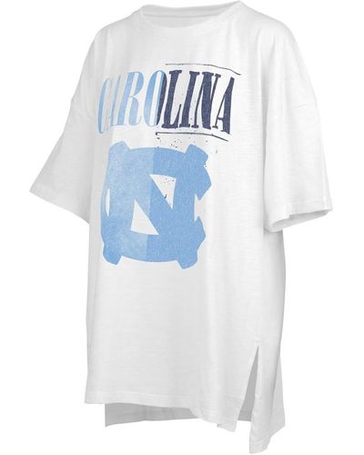 Pressbox Distressed North Carolina Tar Heels Lickety-split Oversized T-shirt - White