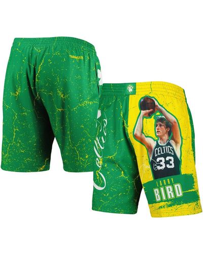 Mitchell & Ness Larry Bird Boston Celtics Hardwood Classics Player Burst Shorts - Green