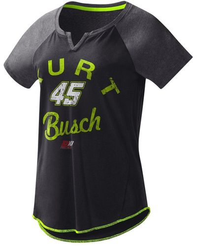 G-III 4Her by Carl Banks Kurt Busch Grand Slam Tri-blend Notch V-neck T-shirt - Black