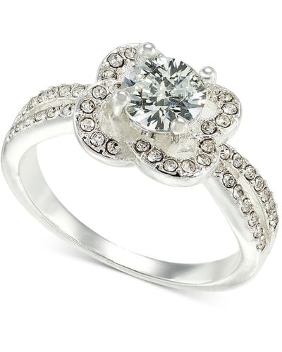Charter Club Tone Pave & Cubic Zirconia Flower Halo Ring - White