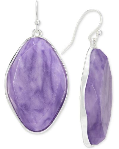 Style & Co. Gold-tone Stone Hook Earrings - Purple
