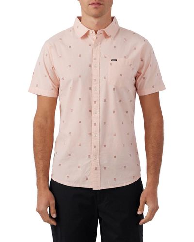 O'neill Sportswear Quiver Stretch Dobby Short Sleeve Standard Shirt - Pink