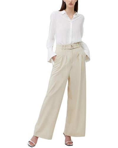 French Connection Everly Belted Suiting Pants - Natural