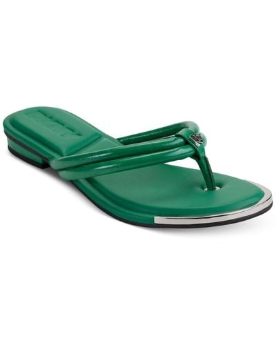DKNY Clemmie Slip On Thong Flip Flop Sandals - Green