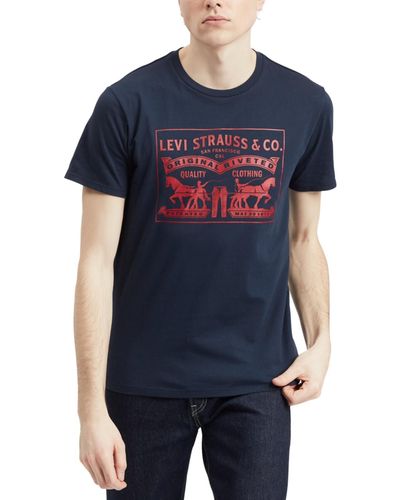 Levi's 2-horse Graphic Regular Fit Crewneck T-shirt - Blue