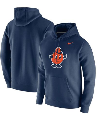 Nike Syracuse Orange Vintage-like School Logo Pullover Hoodie - Blue